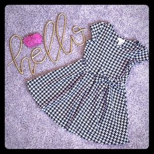 💥Black and white houndstooth girls dress